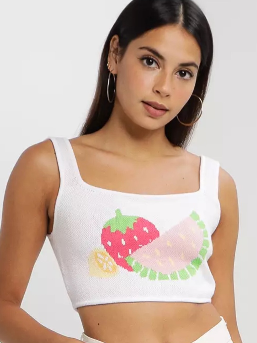PepperMayo knit Picnic Basket Knit Crop Top Size S/M
